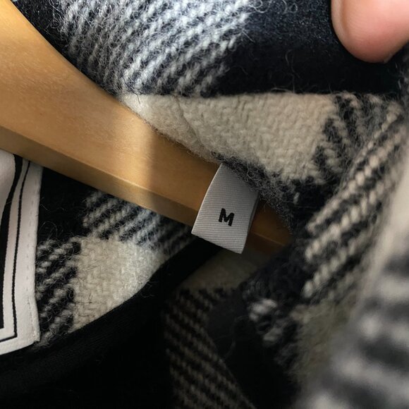 Ami Paris White / Black Overcheck Flannel Shirt Jacket men's size Medium - Picture 4 of 9